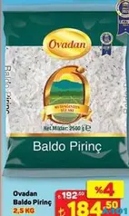 OVADAN BALDO PİRİNÇ 2,5 KG fiyat ve kampanya bilgisi